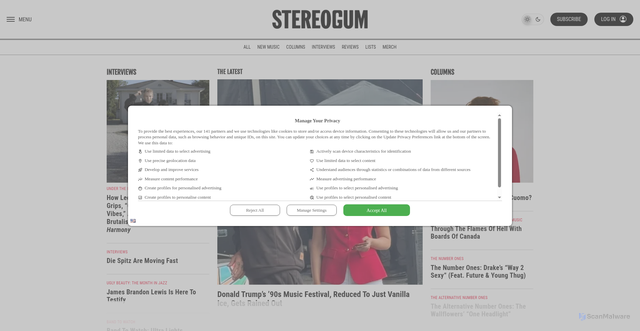 Security scan screenshot of https://lede-v2.stereogum.com