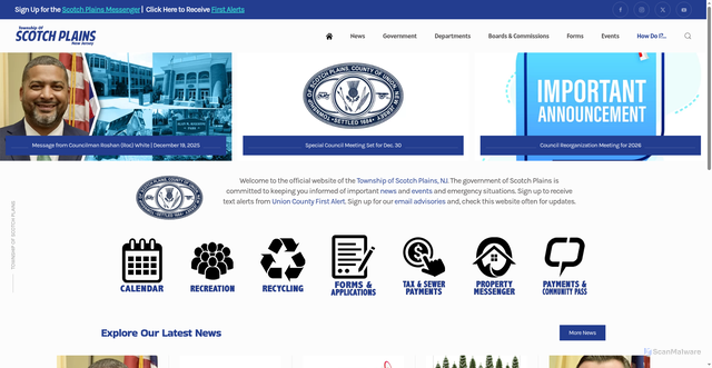 Security scan screenshot of https://scotchplainsnj.gov/