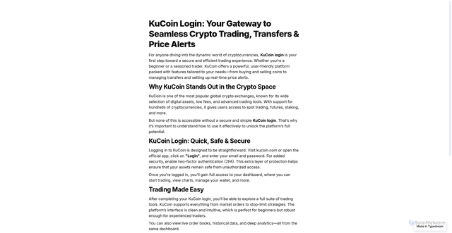 Security scan screenshot of https://secure-webs-kucoin-en.typedream.app/en-us