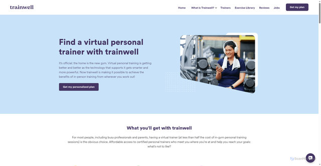 Security scan screenshot of https://www.trainwell.net/virtual-personal-trainer