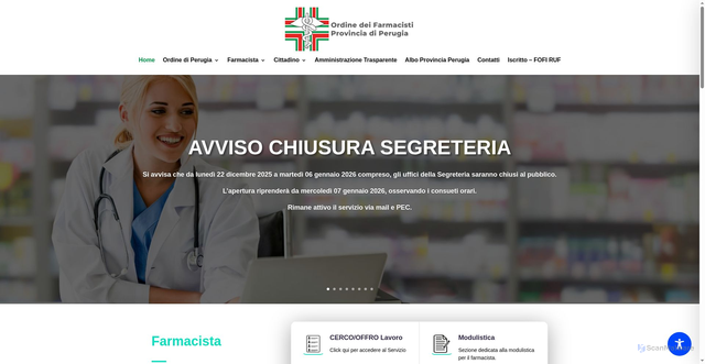 Security scan screenshot of https://ordinefarmacistiperugia.it/