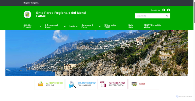 Security scan screenshot of https://www.parcoregionaledeimontilattari.it/