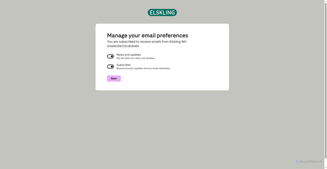 Security scan screenshot of https://ortto.message.elskling.no/-/m/s/preferences?k=CmVsc2tsaW5nbm8AaLnUbcqDWRCBjgBgaqf-p1pngLCiSUhqPwFm