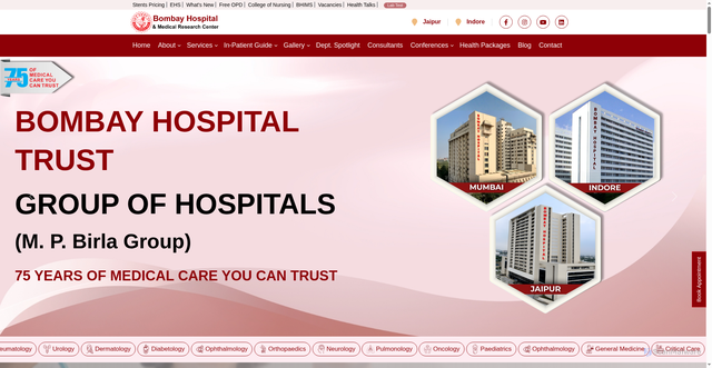 Security scan screenshot of https://www.bombayhospital.com/