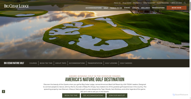 Security scan screenshot of https://bigcedar.com/golf/