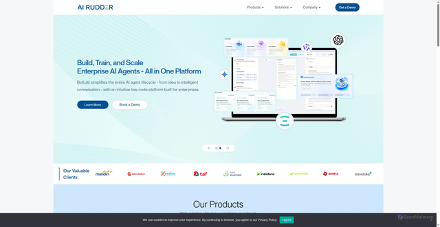Security scan screenshot of airudder.com