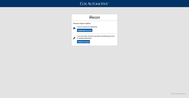 Security scan screenshot of https://irecon.vauto.com