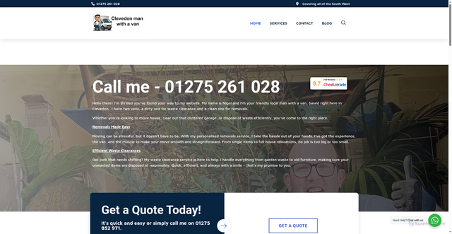 Security scan screenshot of https://clevedonmanwithvan.co.uk