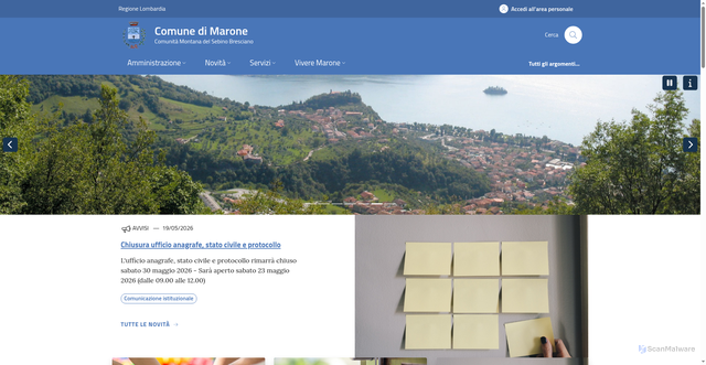 Security scan screenshot of https://www.comune.marone.bs.it