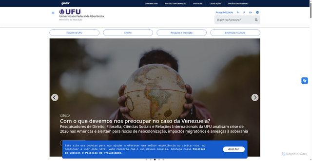Security scan screenshot of https://ufu.br/
