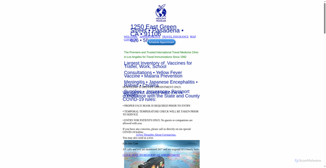 Security scan screenshot of https://www.healthytraveler.com/mobile-welcome.html