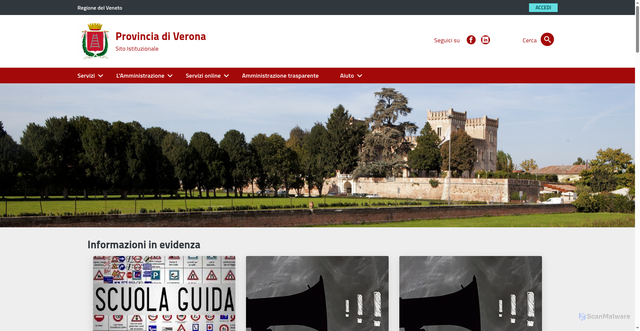 Security scan screenshot of https://web.provincia.vr.it