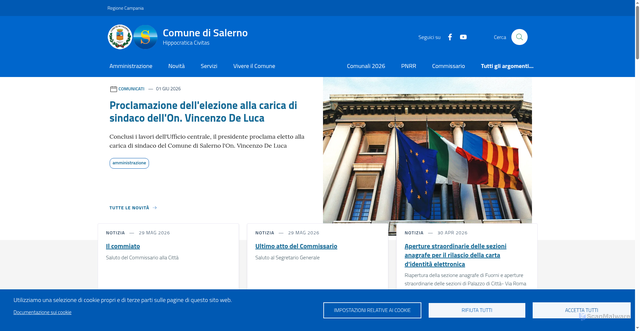 Security scan screenshot of https://www.comune.salerno.it