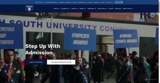 Security scan screenshot of https://northsouth.edu