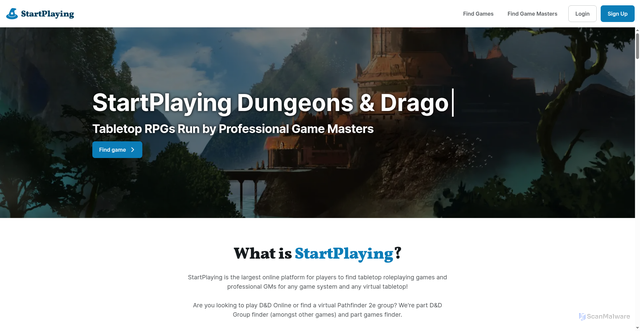 Security scan screenshot of https://startplaying.games