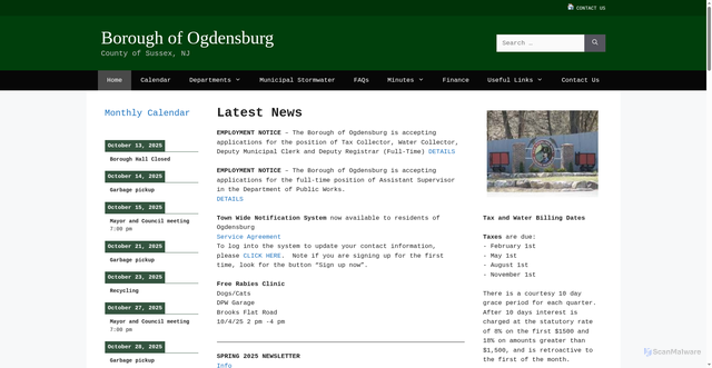 Security scan screenshot of https://ogdensburgnj.gov/