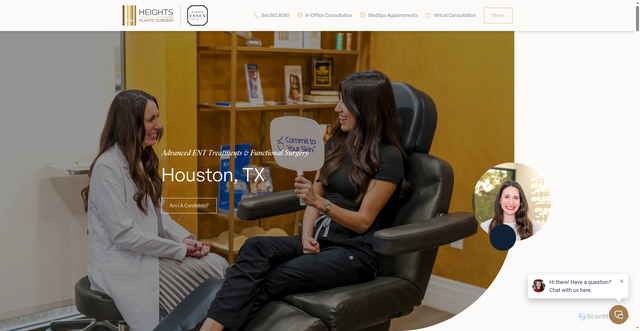 Security scan screenshot of https://heightsplasticsurgeryhouston.com/services/advanced-ent-treatments/