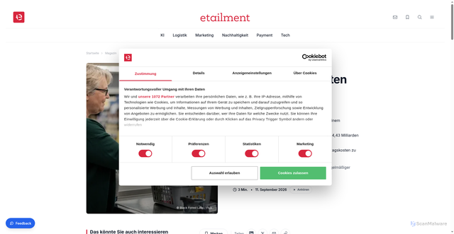Security scan screenshot of https://r.brevo.etailment.de/mk/cl/f/sh/7nVU1aA2nfsZpYlJZR96cdyuZBske18/VfNI5RoEf5f5