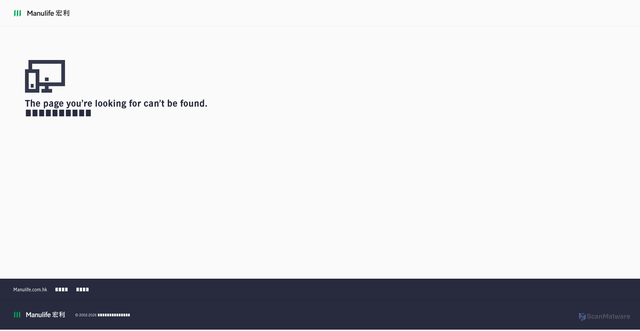 Security scan screenshot of https://manulife-rewards.com