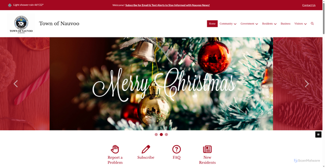 Security scan screenshot of https://nauvooal.gov/