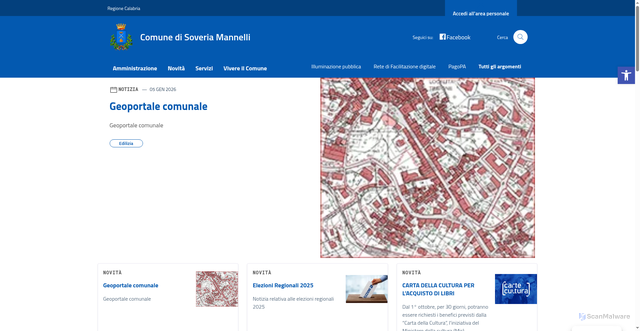 Security scan screenshot of https://comune.soveriamannelli.cz.it/
