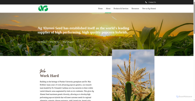 Security scan screenshot of https://www.agalumniseed.com/about
