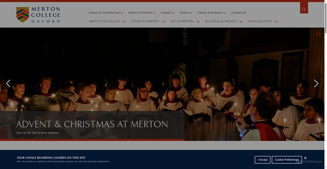 Security scan screenshot of https://www.merton.ox.ac.uk/