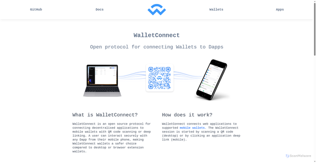 Security scan screenshot of https://www.walletconnect-website.vercel.app/