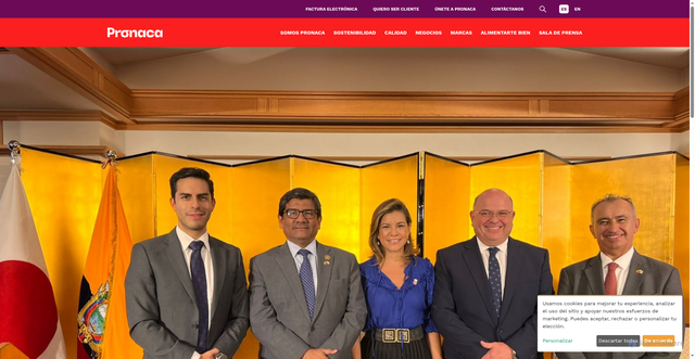 Security scan screenshot of https://pronaca.com/blog/2025/08/28/pronaca-participo-en-la-delegacion-empresarial-que-acompano-al-presidente-de-la-republica-en-japon/