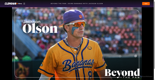 Security scan screenshot of https://clemsonplus.com/videos/beyond-the-paw-going-bananas-with-jackson-olson