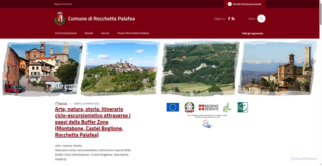 Security scan screenshot of https://www.comune.rocchettapalafea.at.it/