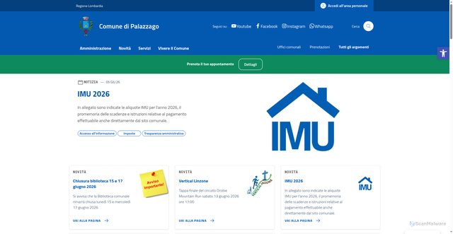 Security scan screenshot of https://www.comune.palazzago.bg.it