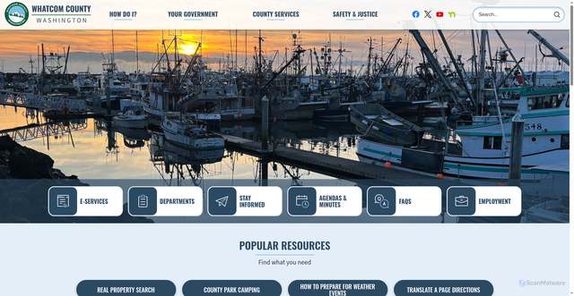 Security scan screenshot of https://www.whatcomcounty.us/