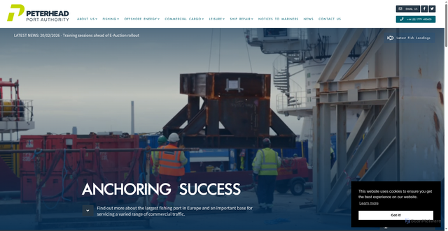 Security scan screenshot of http://www.peterheadport.co.uk