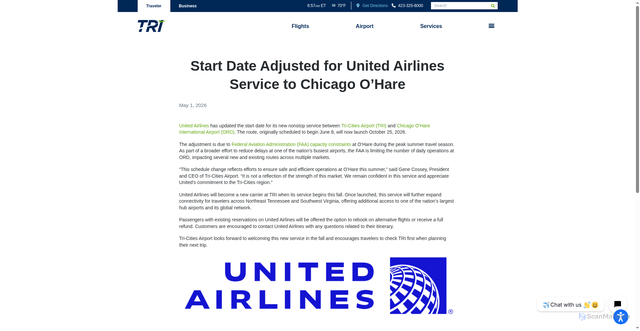 Security scan screenshot of https://flytri.com/united-delays-ord-start/