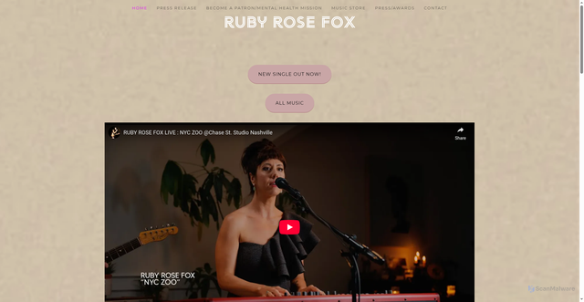 Security scan screenshot of https://www.rubyrosefox.com/