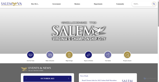 Security scan screenshot of https://salemva.gov/