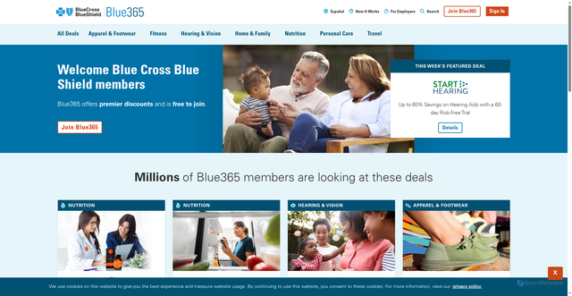 Security scan screenshot of https://www.blue365deals.com