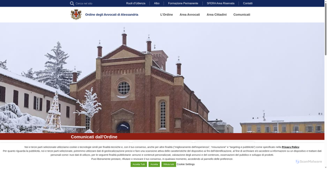 Security scan screenshot of https://ordineavvocatialessandria.it/