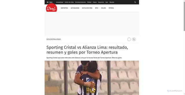 Security scan screenshot of https://peru.com/futbol/descentralizado/sporting-cristal-vs-alianza-lima-resultado-resumen-y-goles-torneo-apertura-noticia-567036/