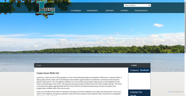 Security scan screenshot of https://www.lawrencewi.gov/