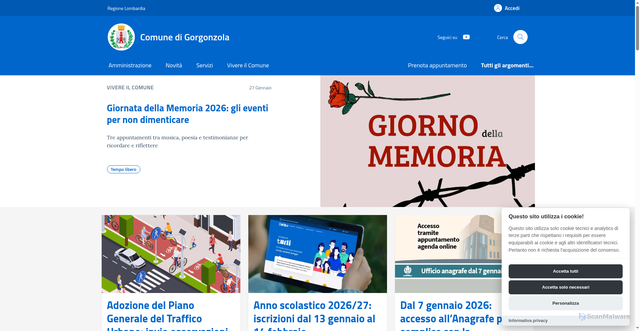 Security scan screenshot of https://comune.gorgonzola.mi.it:443/