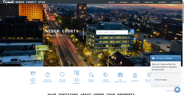 Security scan screenshot of https://webercountyutah.gov/