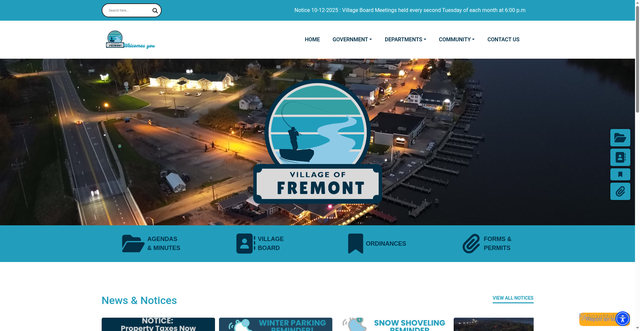 Security scan screenshot of https://villageoffremontwi.gov/