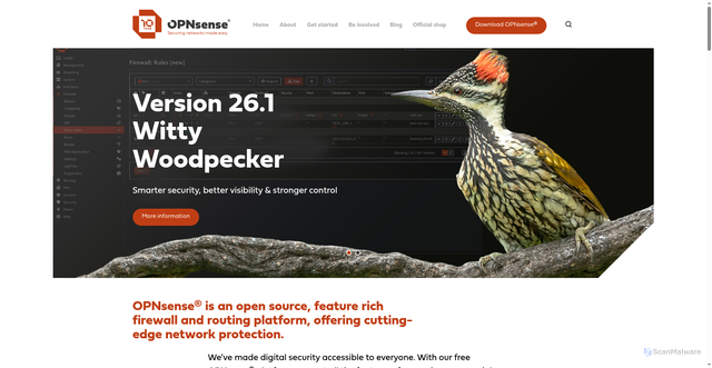 Security scan screenshot of https://opnsense.org/