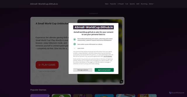 Security scan screenshot of https://asmall-worldcup.github.io