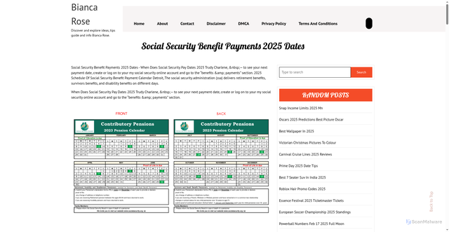 Security scan screenshot of https://tillylpaige.pages.dev/qapak-social-security-benefit-payments-2025-dates-fndhd/