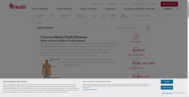 Security scan screenshot of https://library.oumedicine.com/Search/134,224