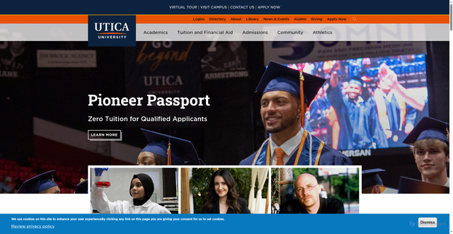 Security scan screenshot of https://utica.edu