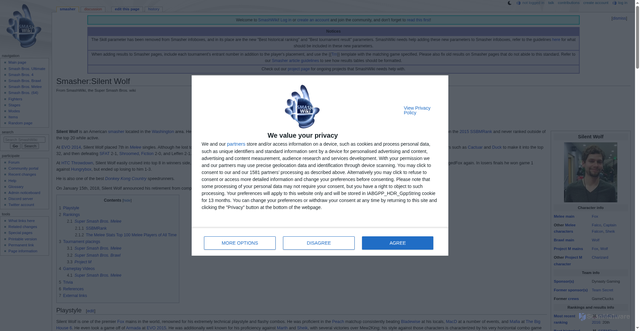 Security scan screenshot of https://www.ssbwiki.com/Smasher:Silent_Wolf